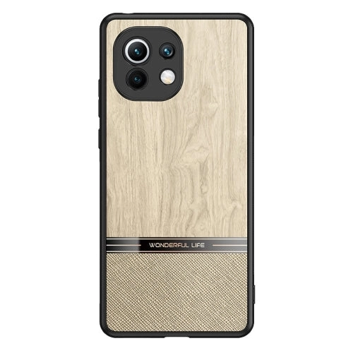 For Xiaomi Mi 11 Shang Rui Wood Grain Skin PU   TPU Shockproof Case(Wood