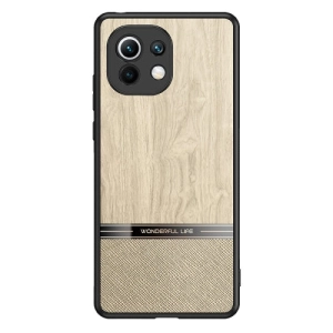 For Xiaomi Mi 11 Shang Rui Wood Grain Skin PU   TPU Shockproof Case(Wood