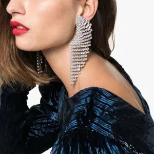 Full Diamond Tassel Earrings Women's Versatile Exquisite Trend Earrings