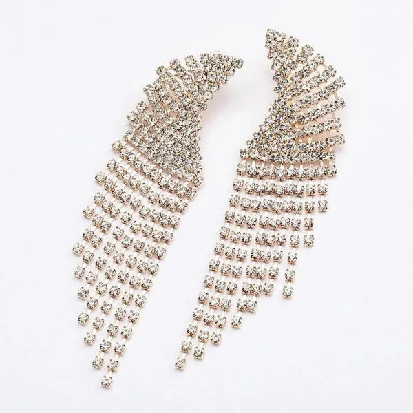 Full Diamond Tassel Earrings Women's Versatile Exquisite Trend Earrings