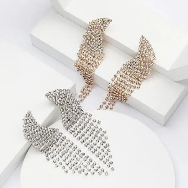 Full Diamond Tassel Earrings Women's Versatile Exquisite Trend Earrings