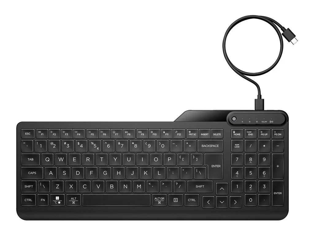 HP 405 - Keyboard - multi device - 65% - compact - backlit - USB - US - black 7N7C1AA#ABA
