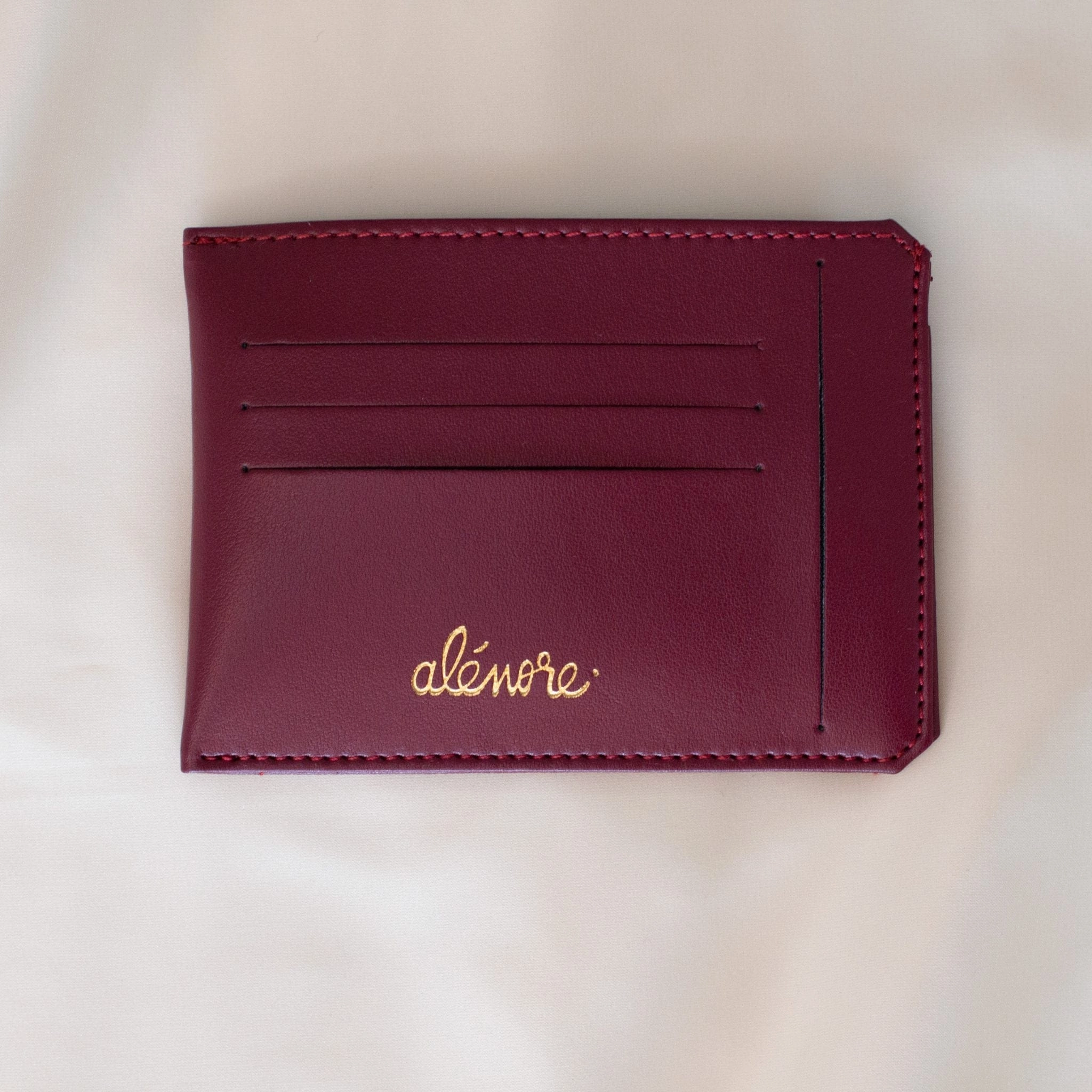 Jasmin Vegan Apple Leather Compact Wallet | Bordeaux