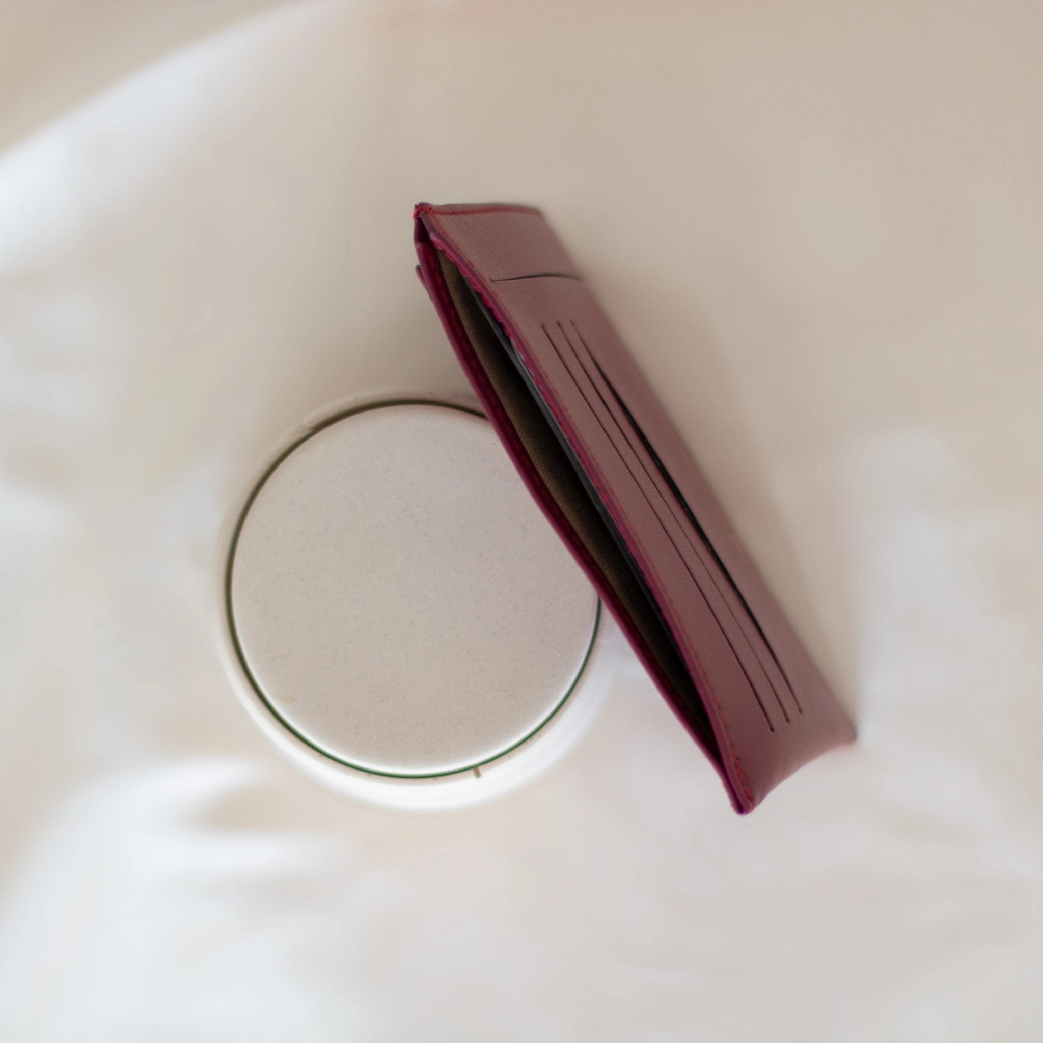 Jasmin Vegan Apple Leather Compact Wallet | Bordeaux