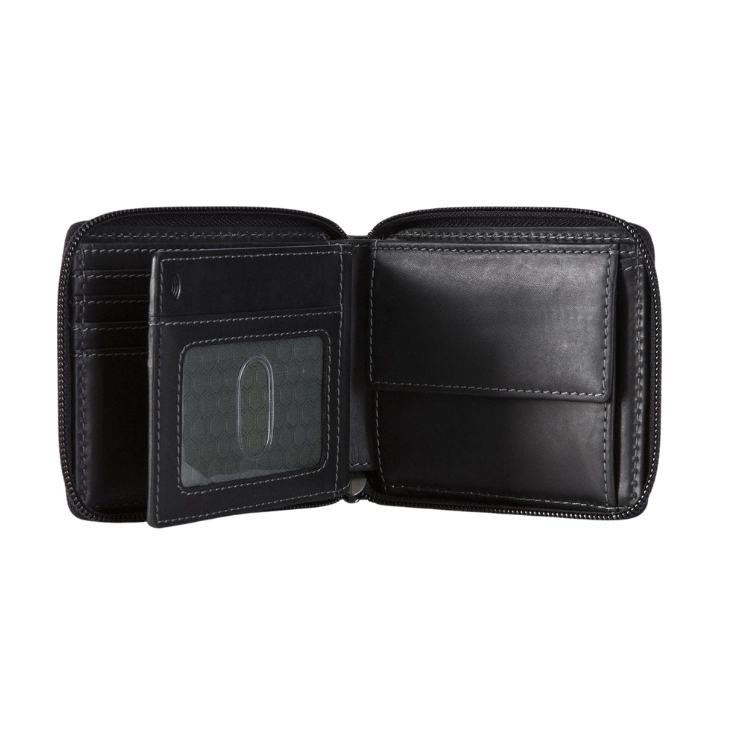 Jekyll & Hide Large Zip Around Wallet With Coin - Black