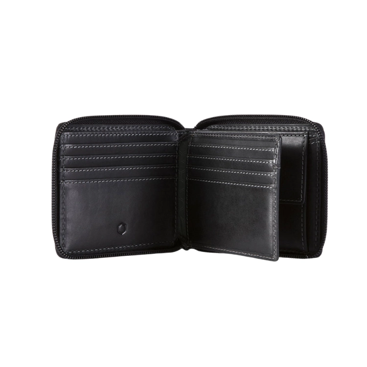 Jekyll & Hide Large Zip Around Wallet With Coin - Black