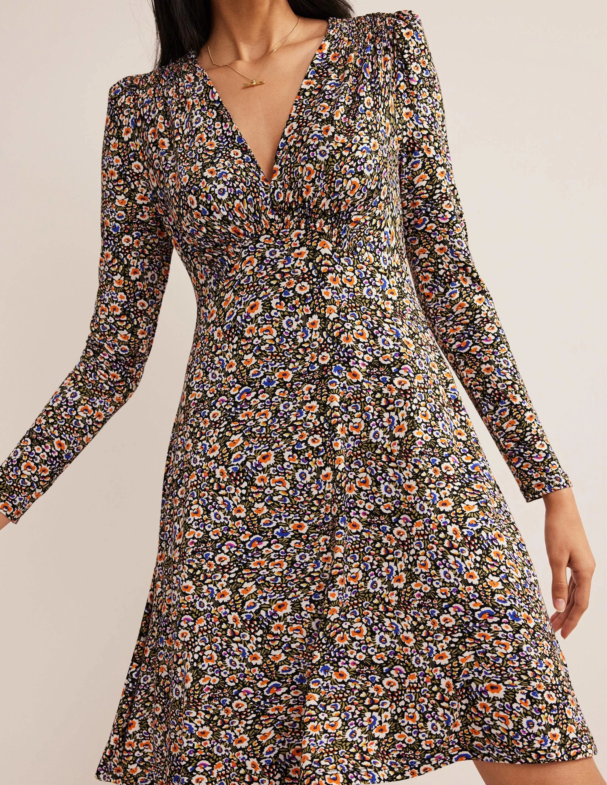 Jersey Mini Tea Dress-Multi, Eden Bloom