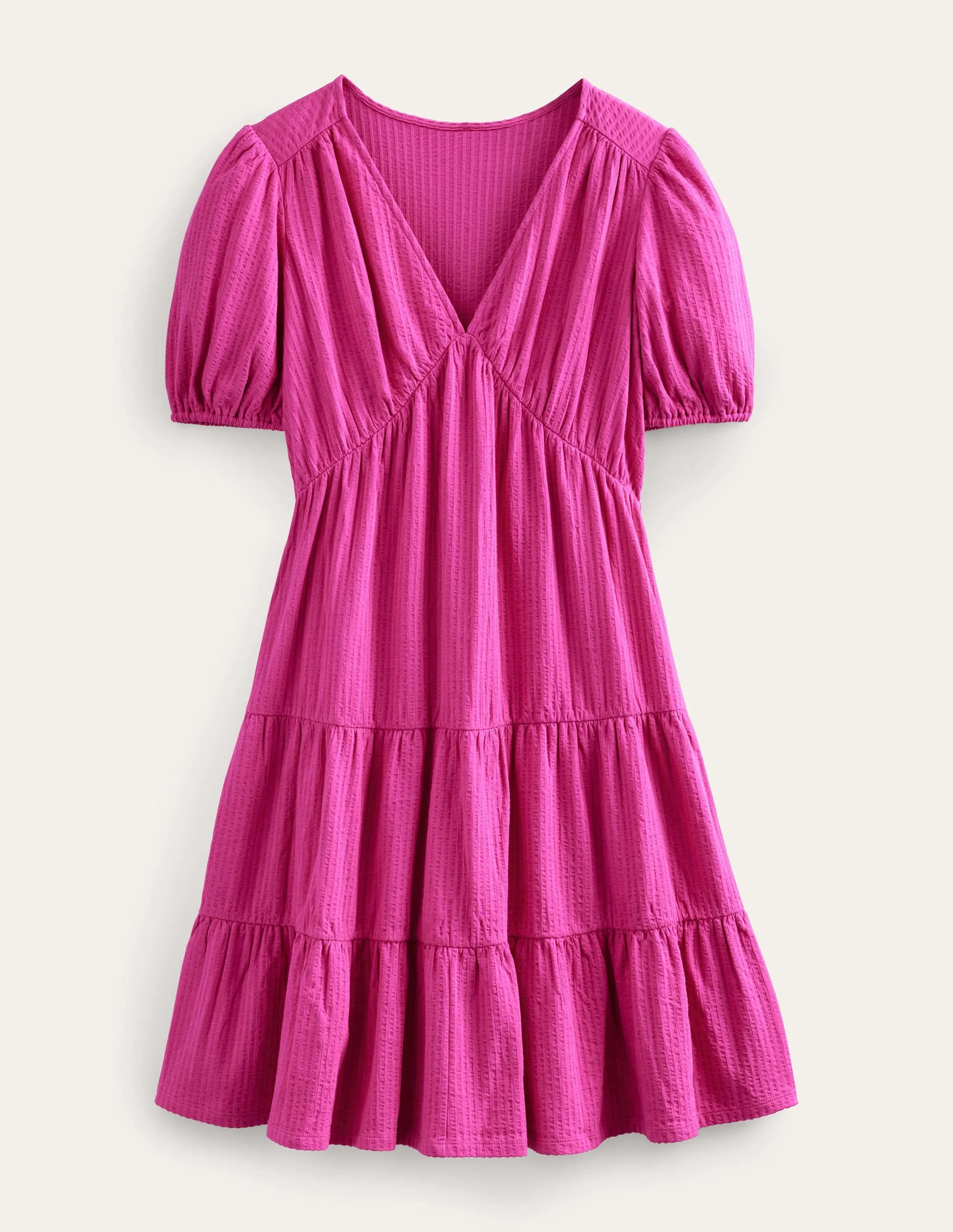 Jersey Seersucker Dress-Rose Violet