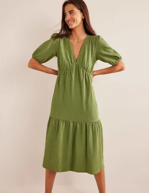 Jersey Seersucker Dress-Rose Violet