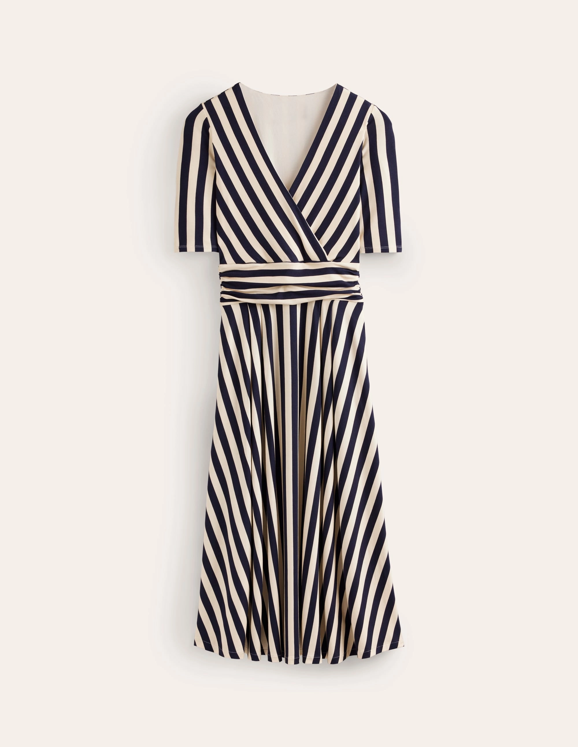 Kassidy Jersey Midi Dress-French Navy, Ivory Stripe