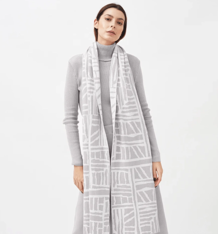 Knitted Arty Bricks Organic Cotton Scarf | Multiple Colours