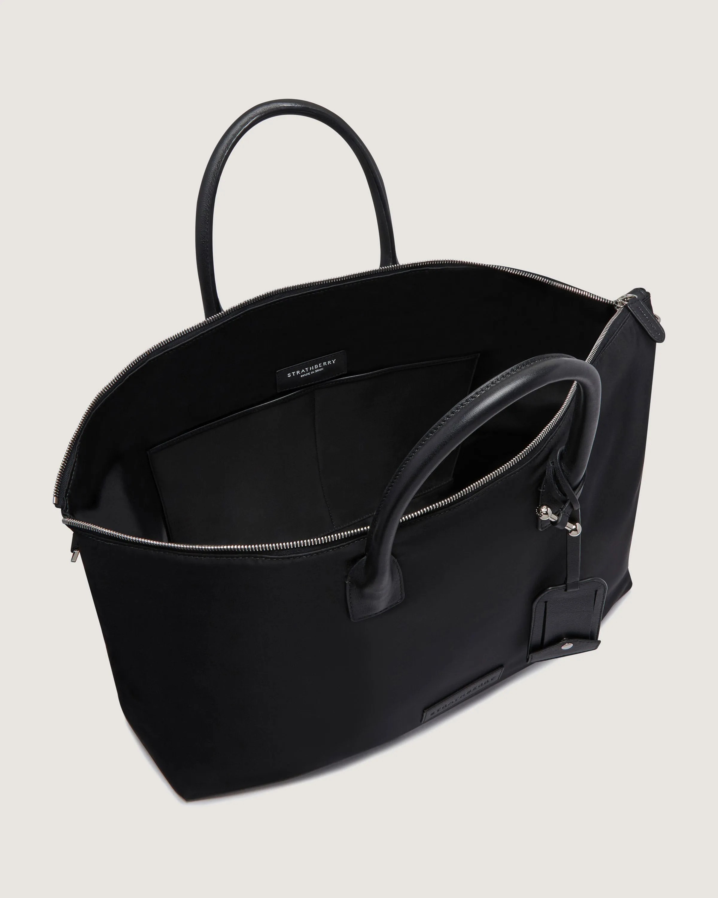 Large Travel Tote - Black Nylon