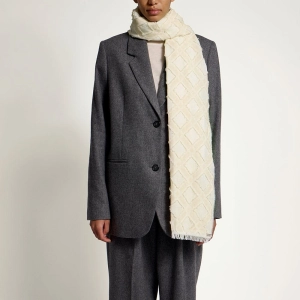 Lightweight Tufted Linen Blend Scarf - Vanilla