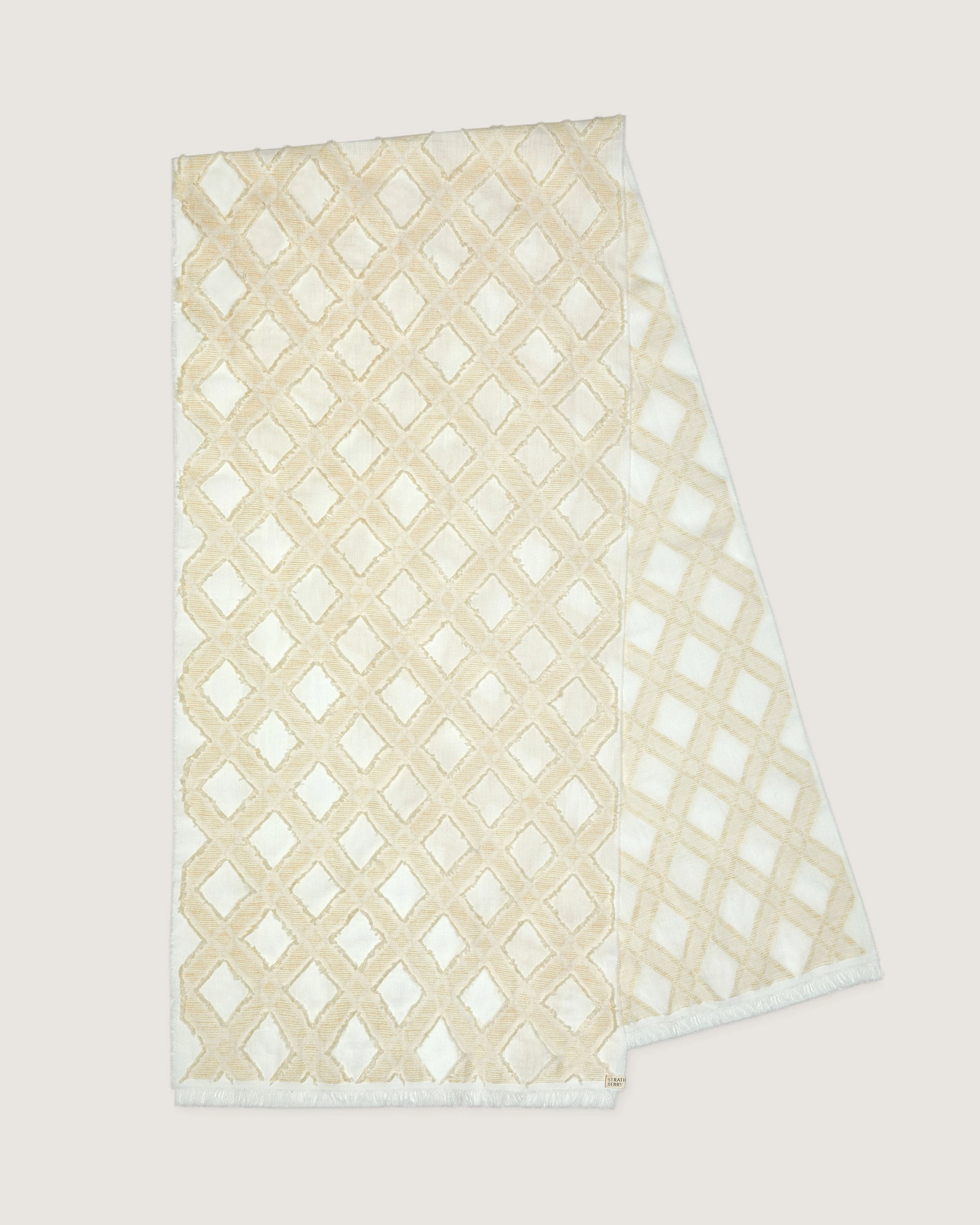 Lightweight Tufted Linen Blend Scarf - Vanilla