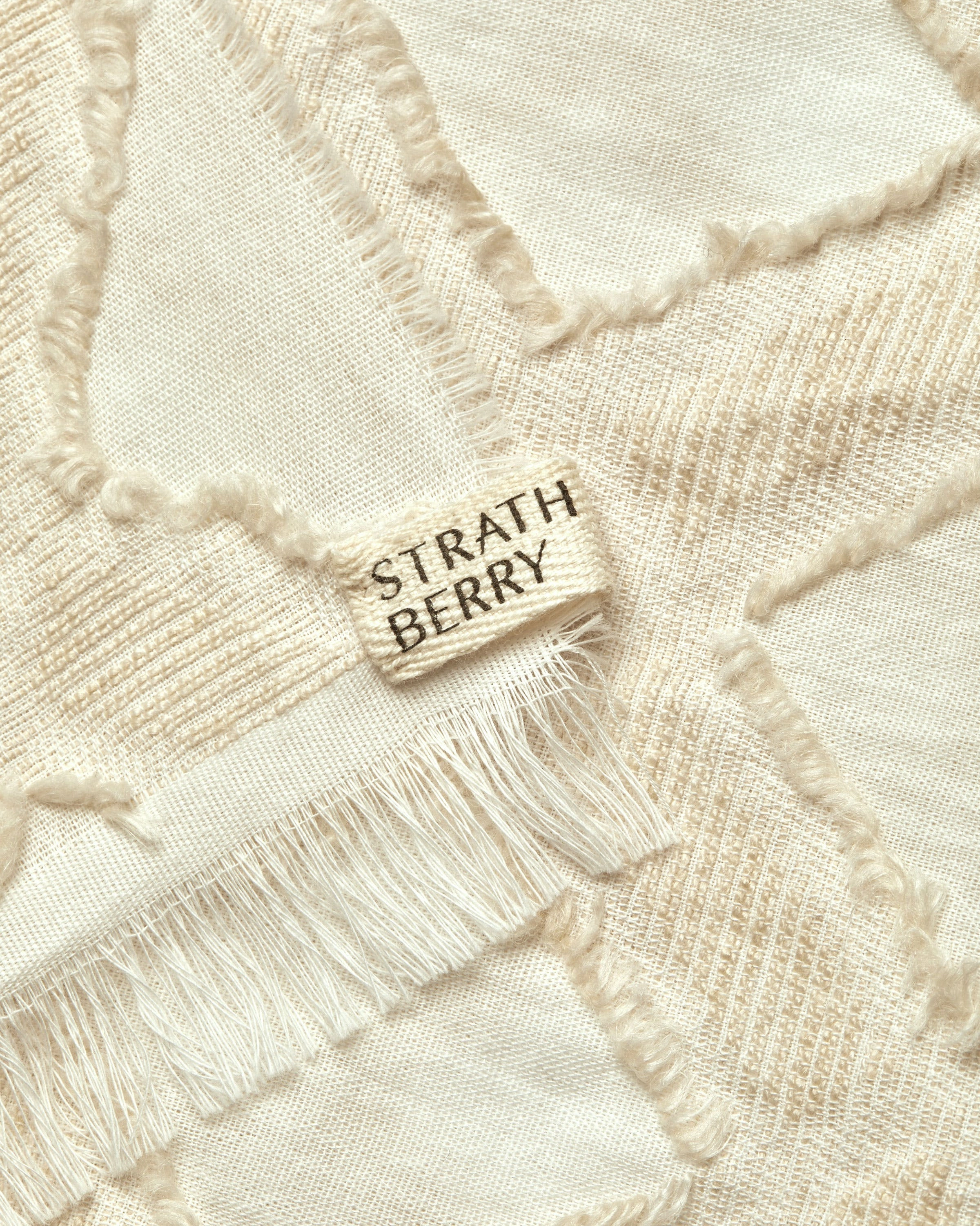 Lightweight Tufted Linen Blend Scarf - Vanilla