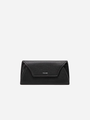 Mavis Vegan Leather Wallet | Black Pebbled