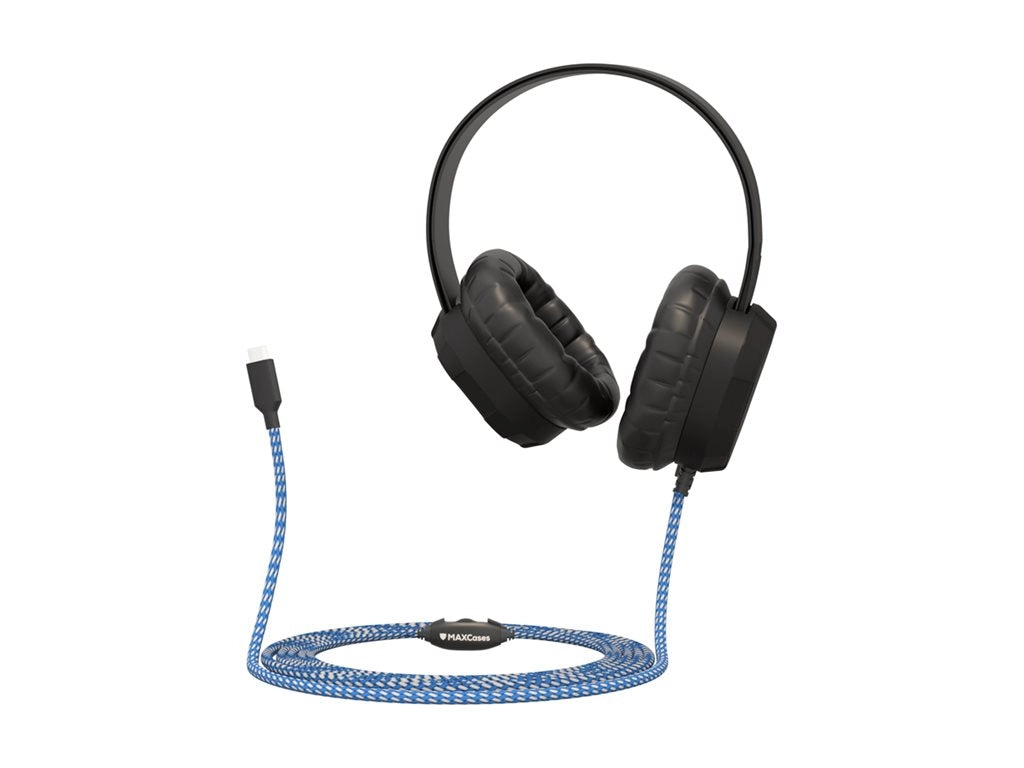 MAXCases Extreme - Headset - full size - wired - USB-C - black MC-HPX-USBC
