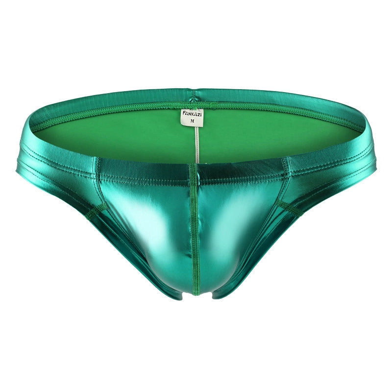 Men Mini Briefs Shine On Stage Faux Leather Dances Men Sexy