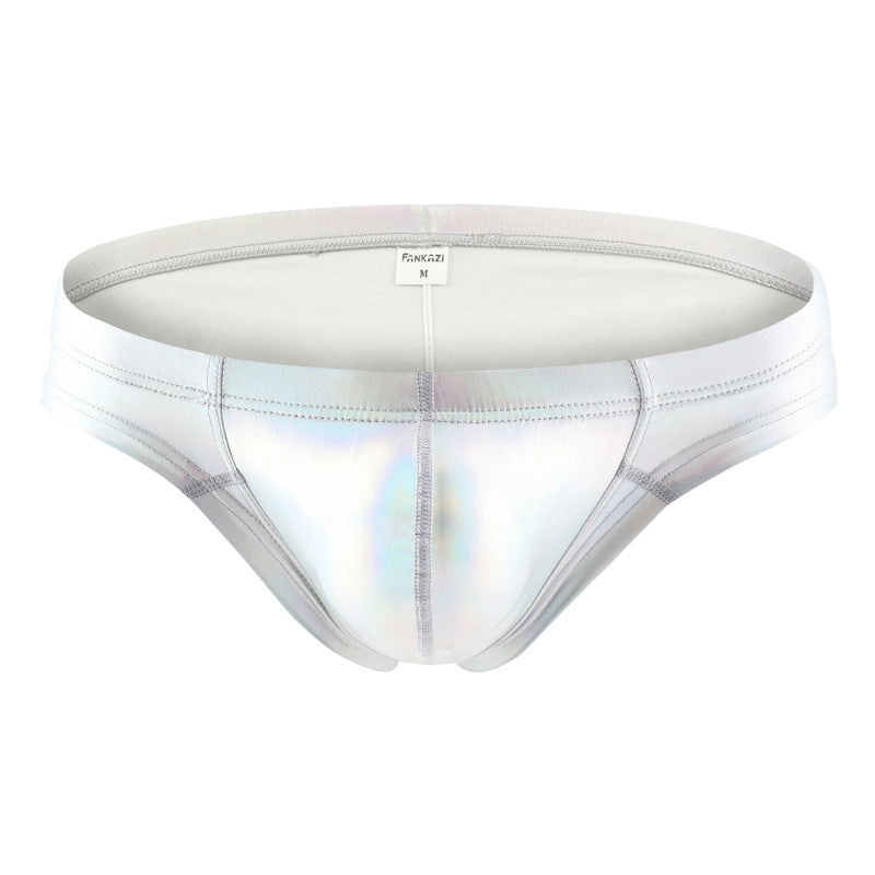 Men Mini Briefs Shine On Stage Faux Leather Dances Men Sexy