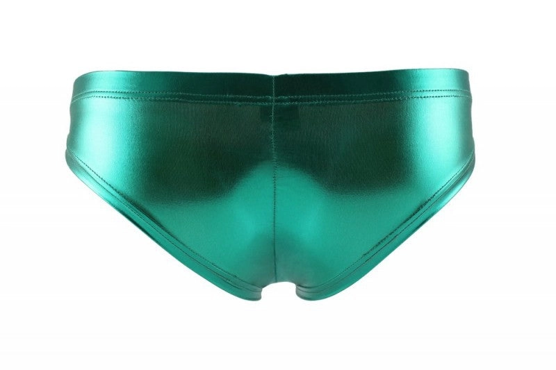 Men Mini Briefs Shine On Stage Faux Leather Dances Men Sexy