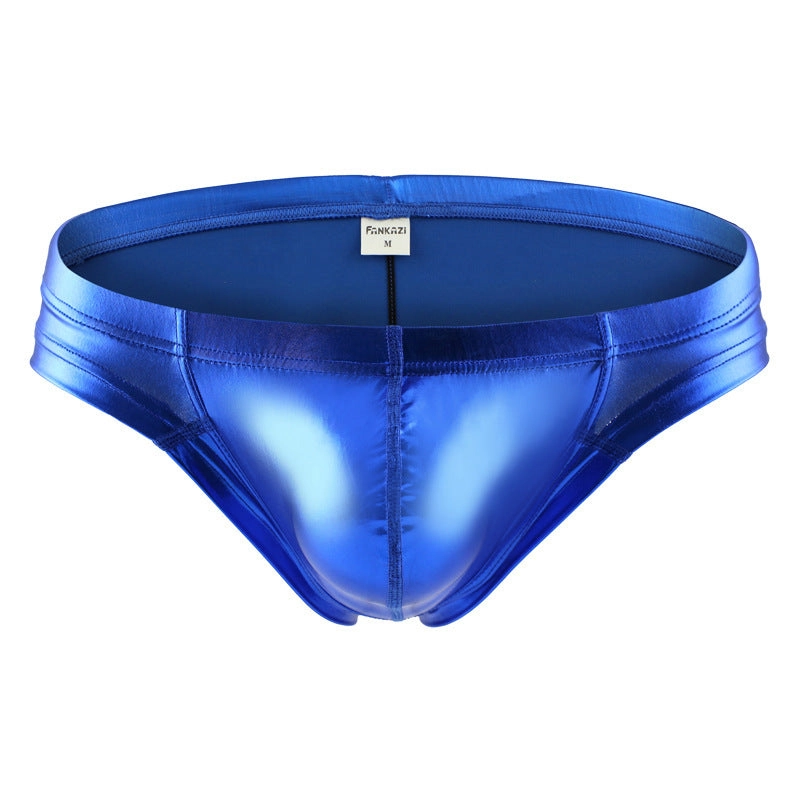 Men Mini Briefs Shine On Stage Faux Leather Dances Men Sexy