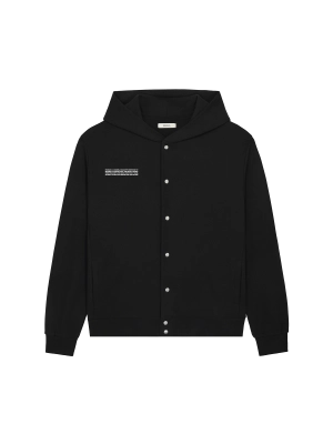 Mens 365 Midweight Snap Button Hoodie—Twilight Black