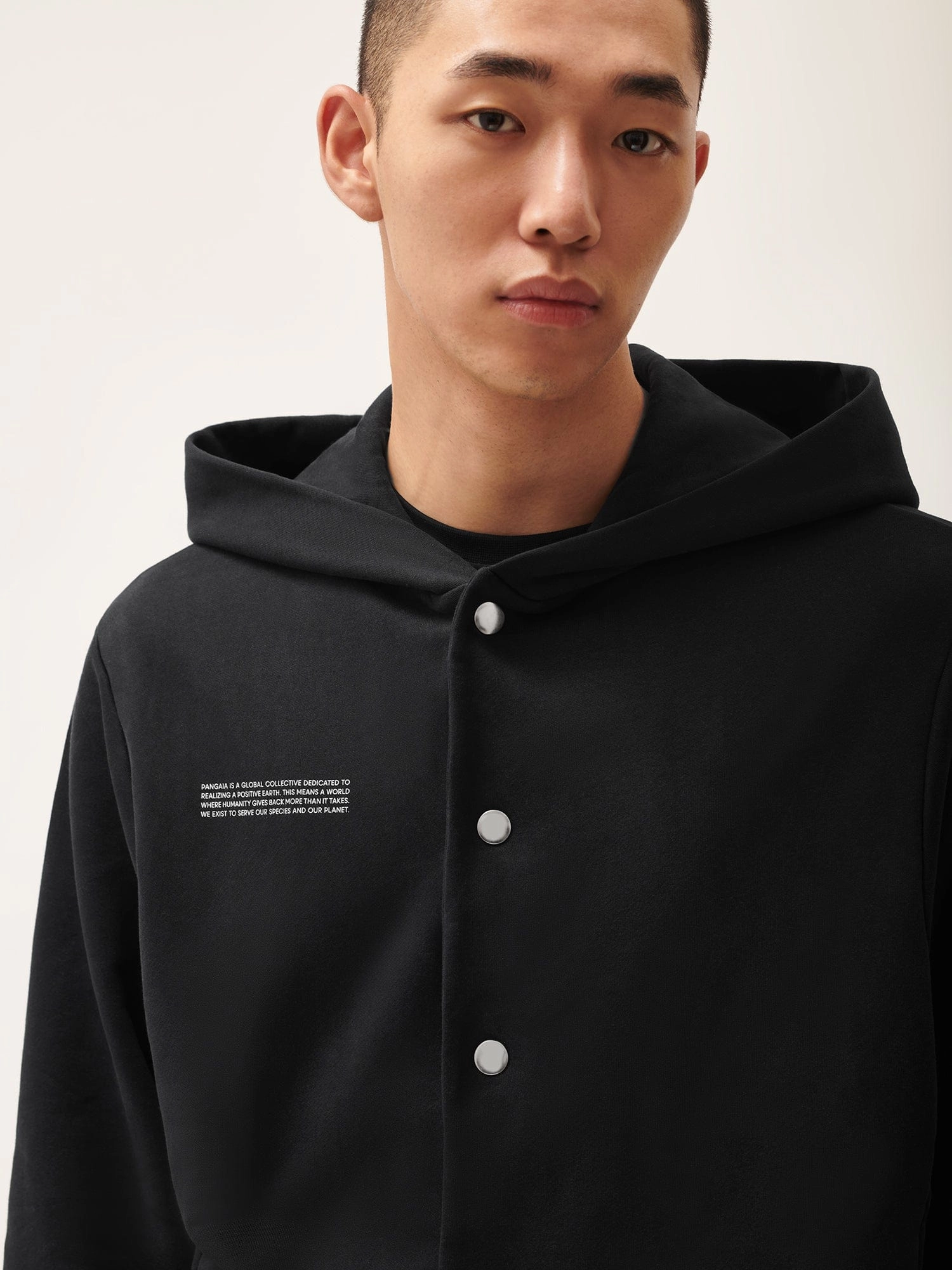 Mens 365 Midweight Snap Button Hoodie—Twilight Black