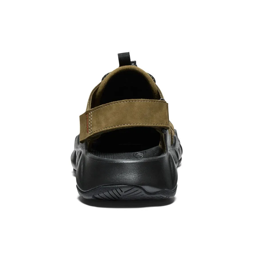 Men's Hyperport Fisherman Leather Sandal  |  Dark Olive/Black