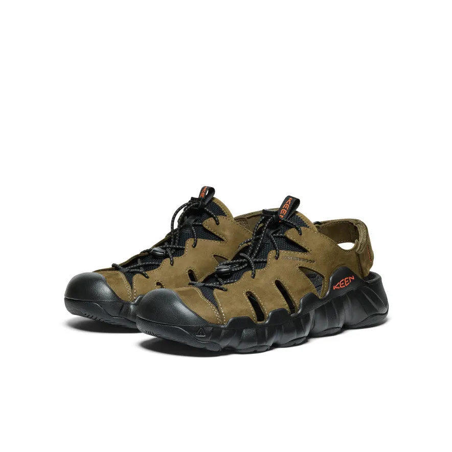 Men's Hyperport Fisherman Leather Sandal  |  Dark Olive/Black