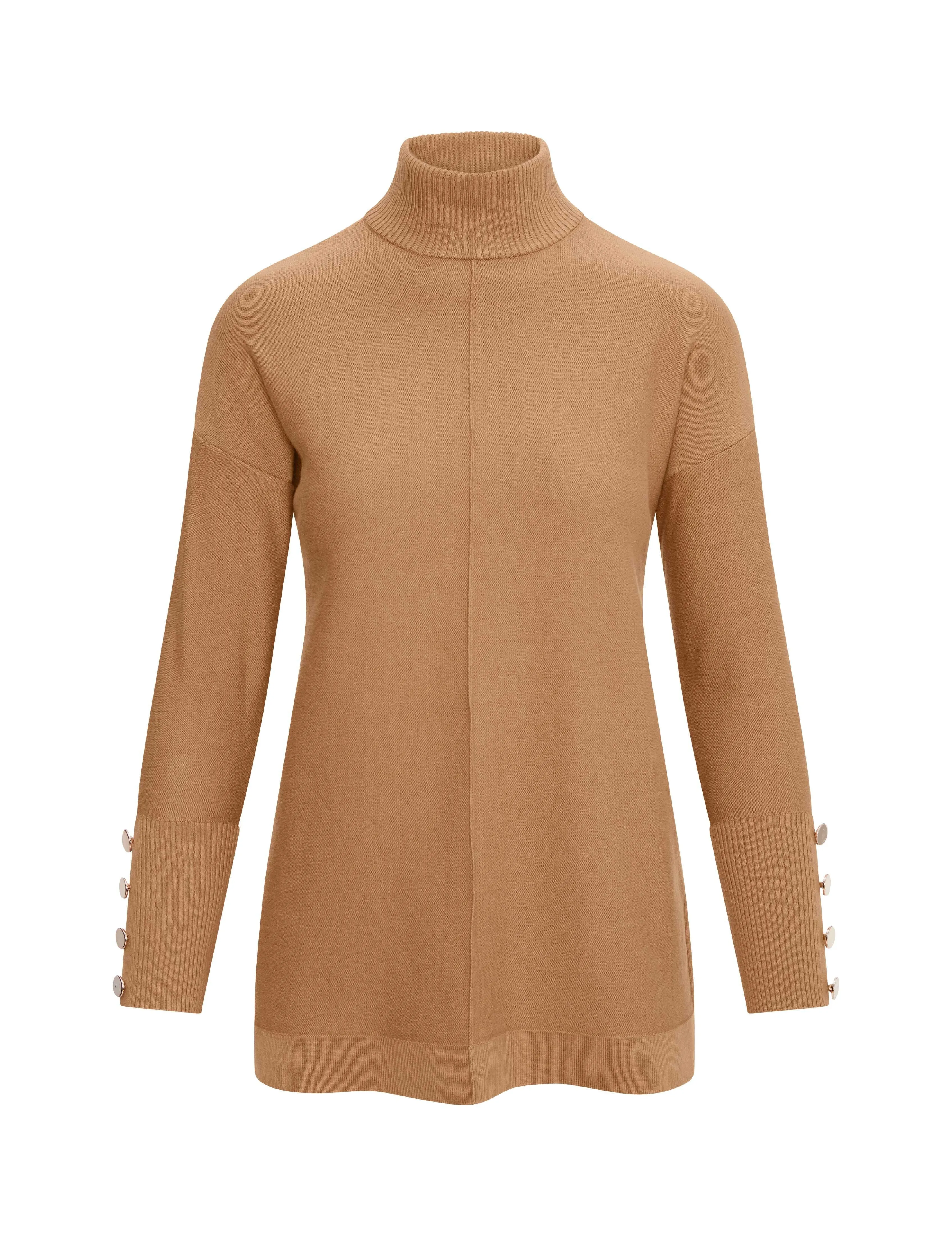 Mock Neck Elbow Sleeve Sweater- Sale