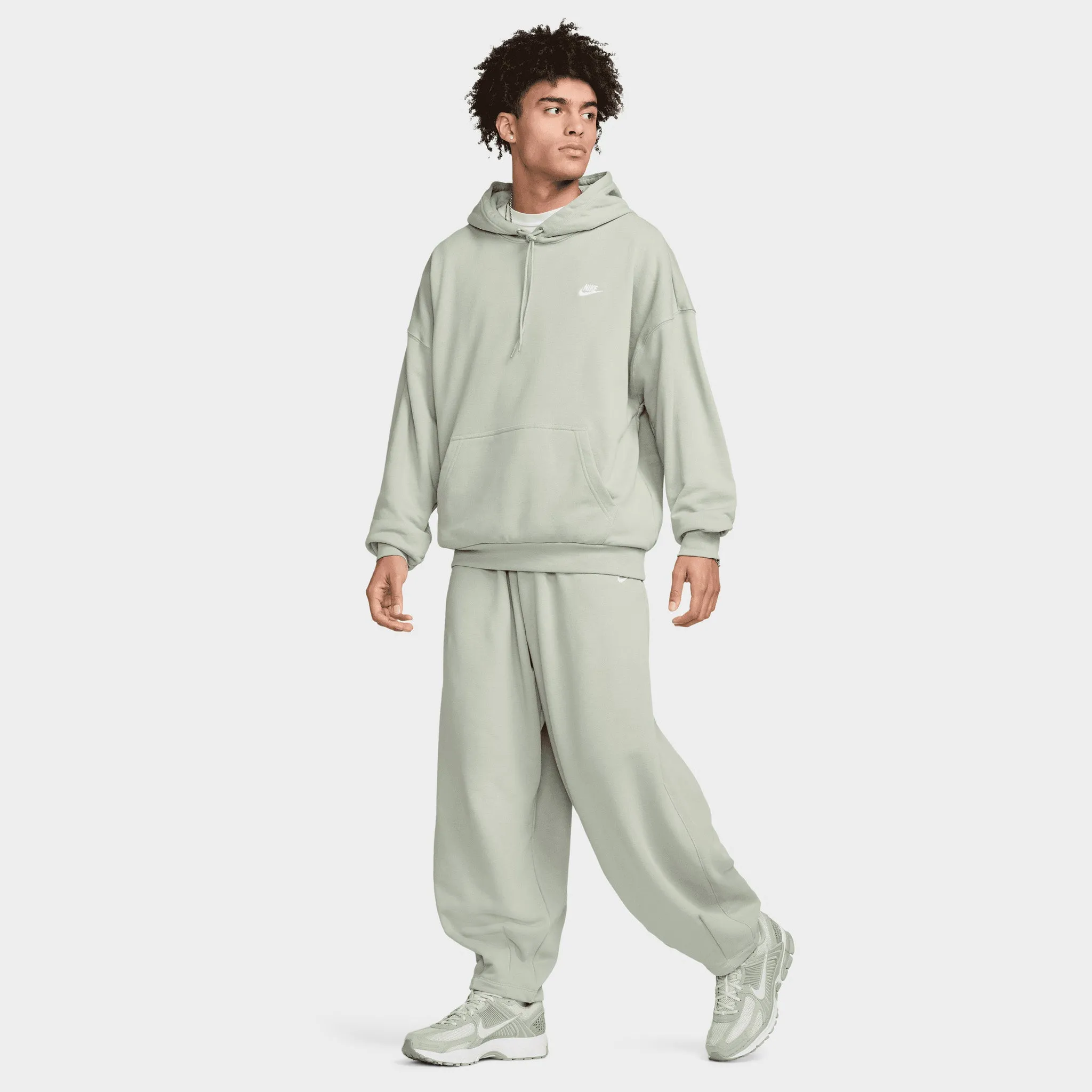 Nike Club Fleece French Terry Oversized Pants Jade Horizon / White
