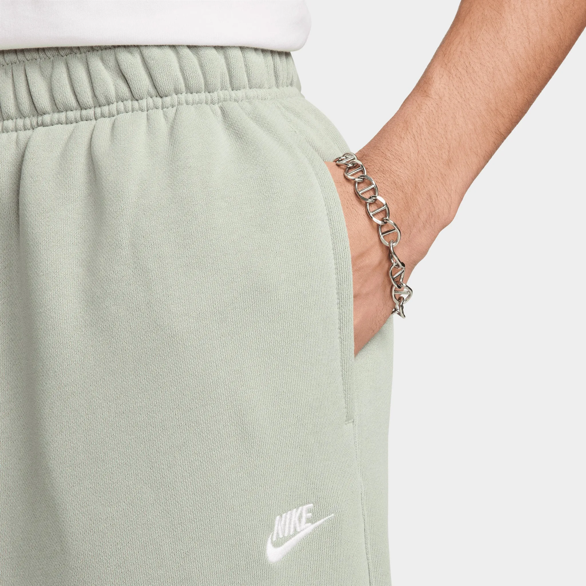 Nike Club Fleece French Terry Oversized Pants Jade Horizon / White
