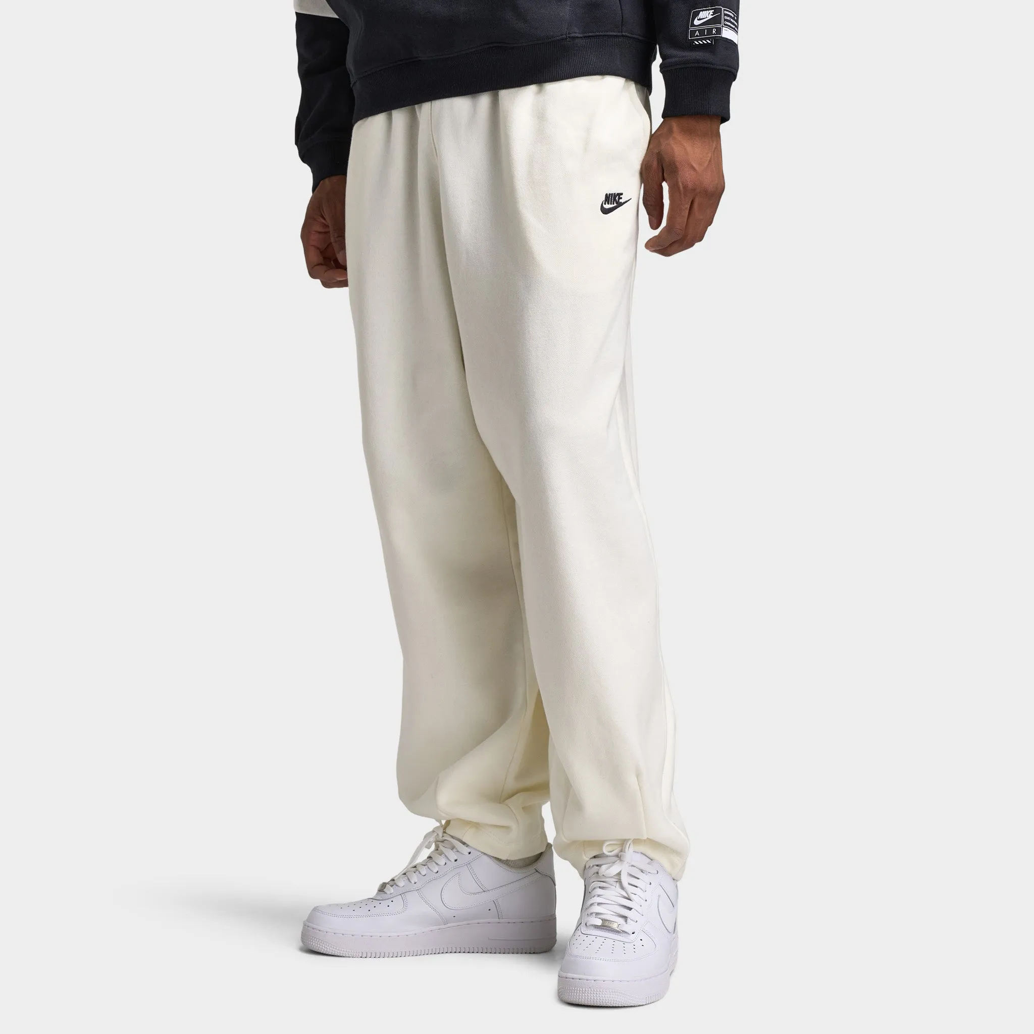 Nike Club Fleece French Terry Oversized Pants Sail / Sail - Black
