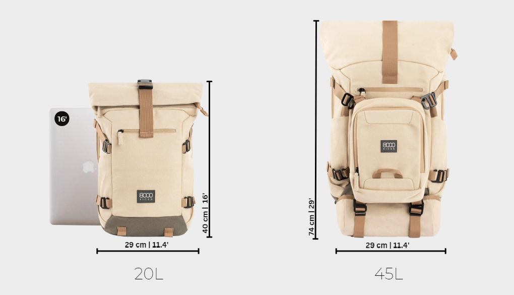 Nomad Vegan Hemp Backpack | Beige & Green