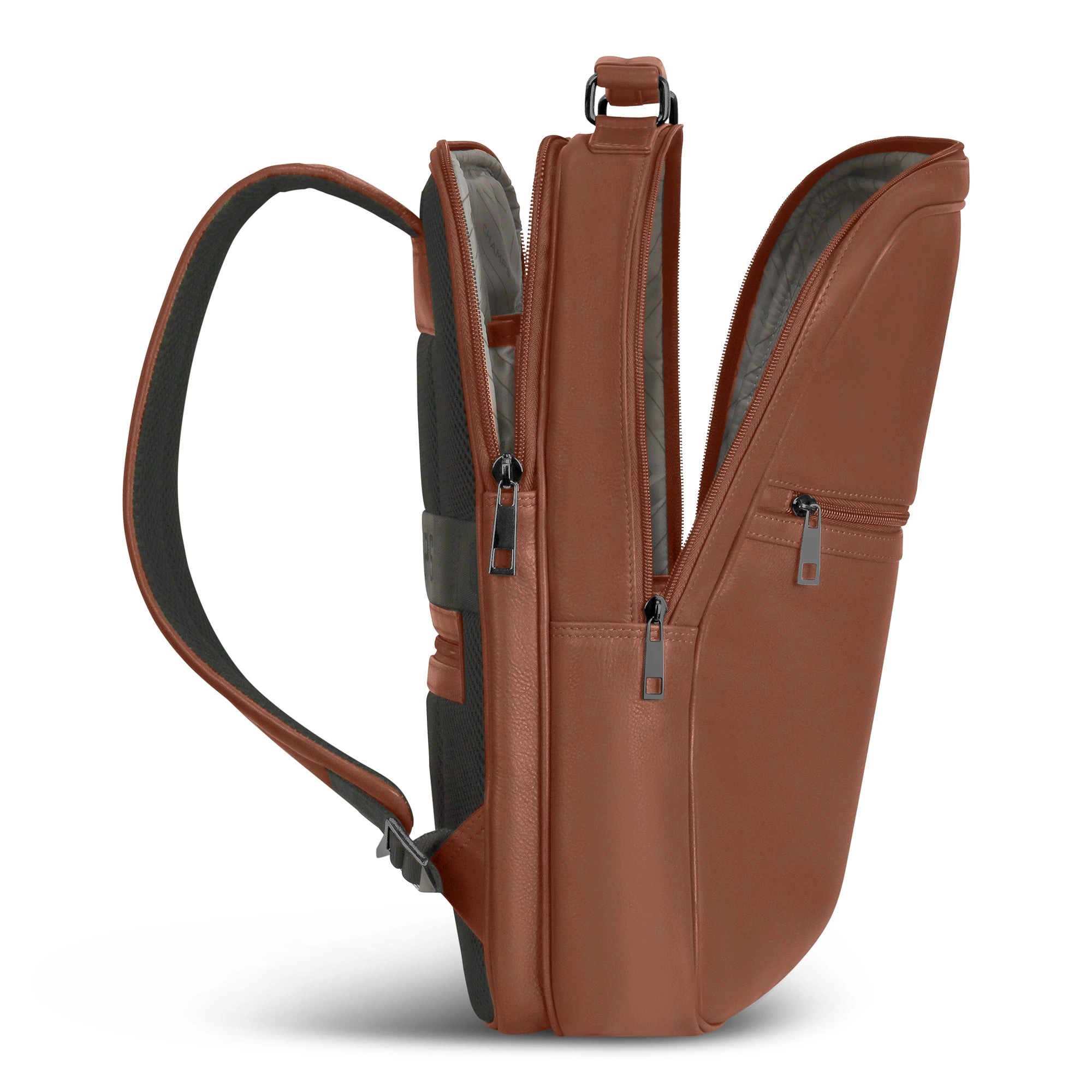 Onyx / Leather Compact Backpack *Drop Ship*