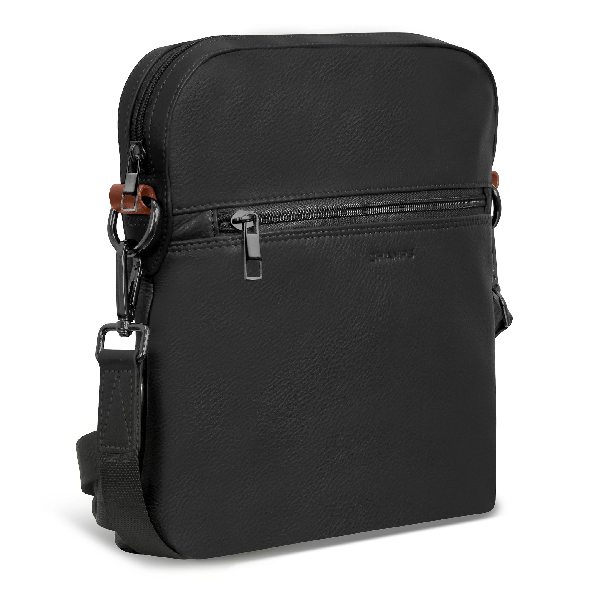 Onyx / Leather Cross-Body Bag *Drop Ship*