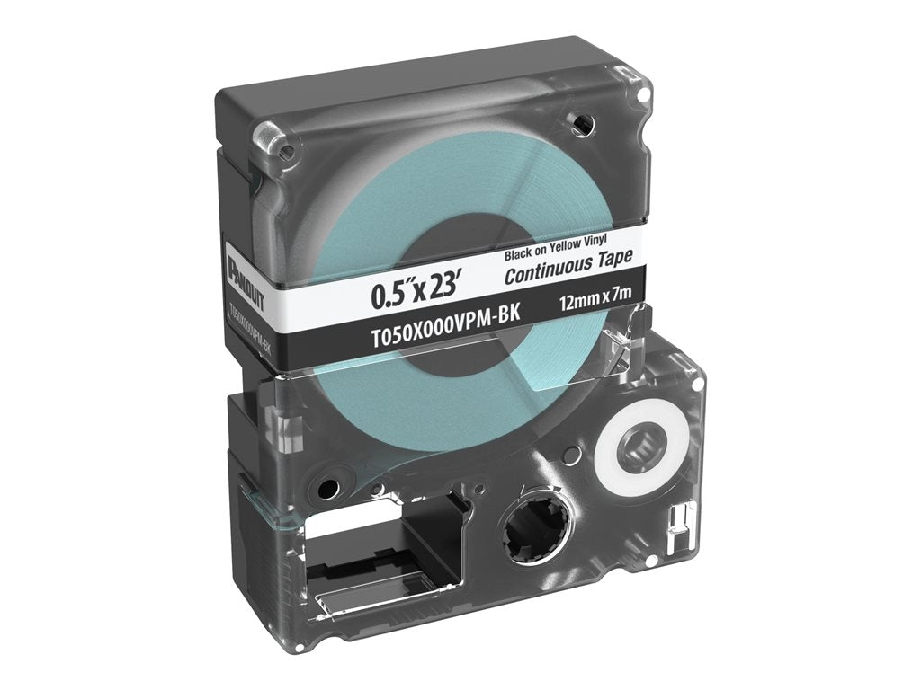 Panduit - Vinyl - black on white - Roll (0.47 in x 23 ft) 1 roll(s) labels T050X000VPM-BK
