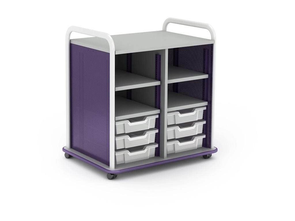 Paragon A&D Crossfit Storage - Trolley - 6 drawers - 4 shelves - 16 gauge tubular steel, TFM - frost, purple, wisdom CFD30OF17CO-918PZP