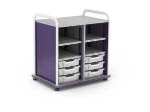 Paragon A&D Crossfit Storage - Trolley - 6 drawers - 4 shelves - 16 gauge tubular steel, TFM - frost, purple, wisdom CFD30OF17CO-918PZP