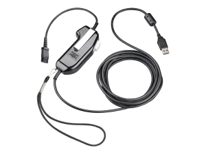 Poly - Headset cable - TAA Compliant - Quick Disconnect male to USB 2.0 A male - 1 ft - Push-to-talk (PTT) button 8K6T0AA#AC3