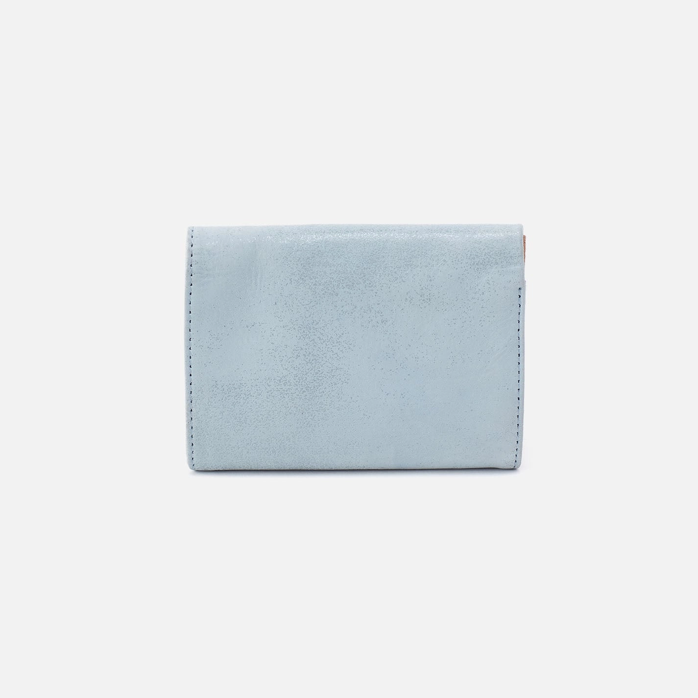 Robin Compact Wallet In Buffed Leather - Sky