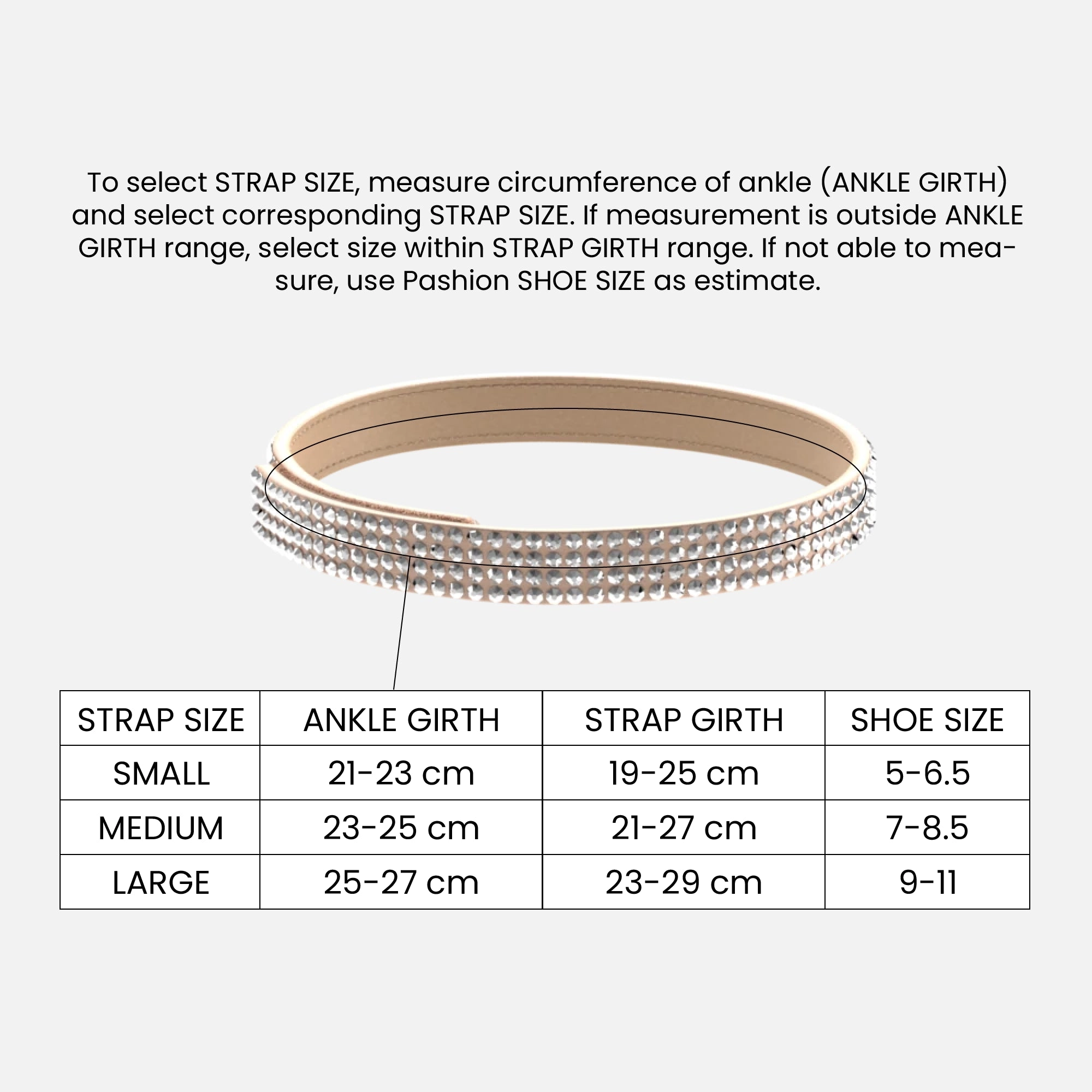 Sand Rhinestone Ankle Strap