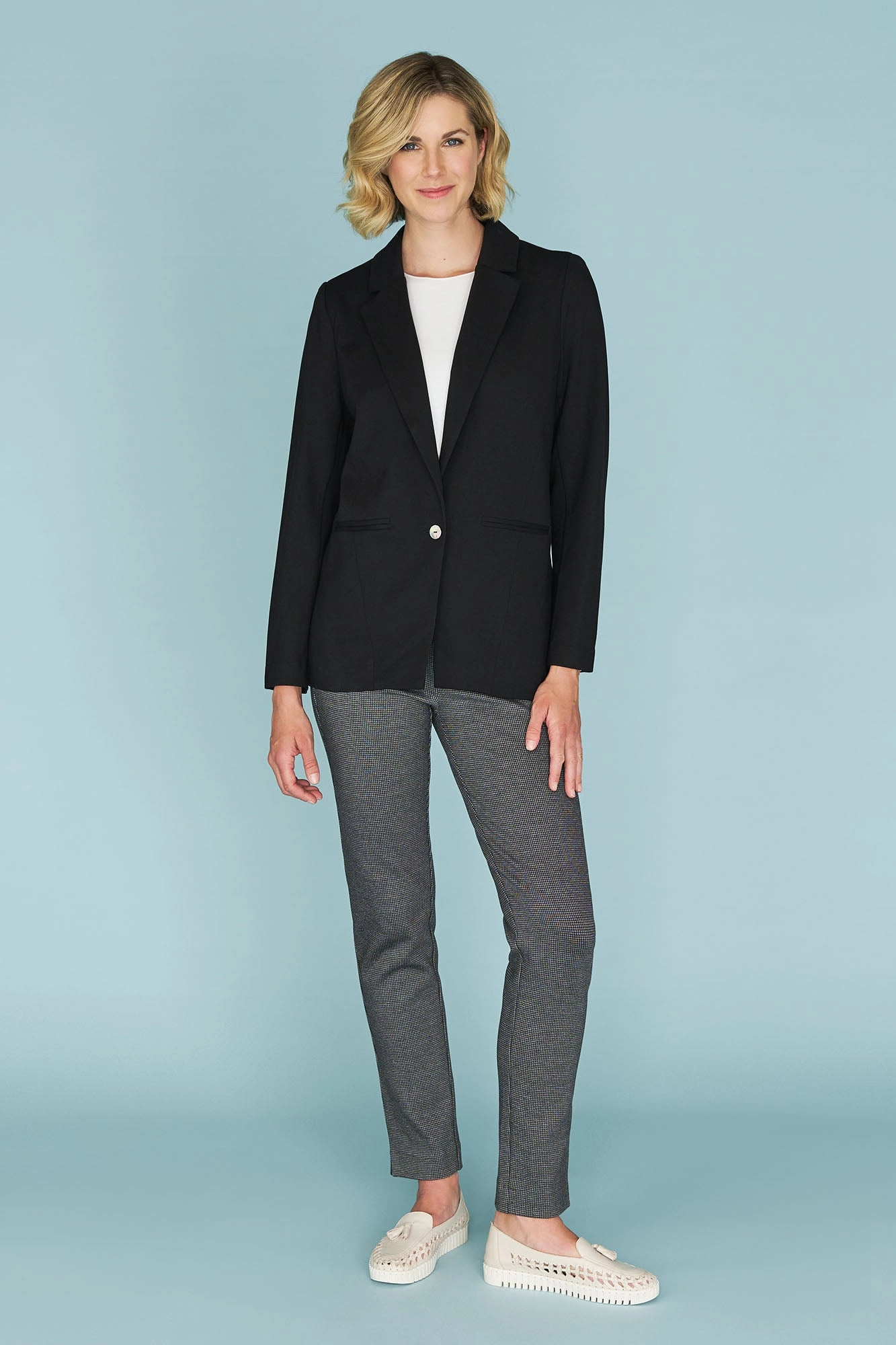 Seam Detail Ponte Blazer - Black