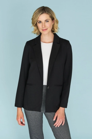 Seam Detail Ponte Blazer - Black