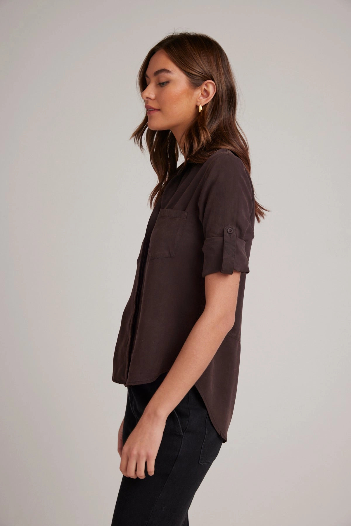 Split Back Button Down - Chestnut Brown