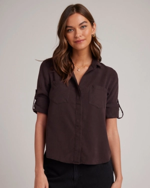 Split Back Button Down - Chestnut Brown