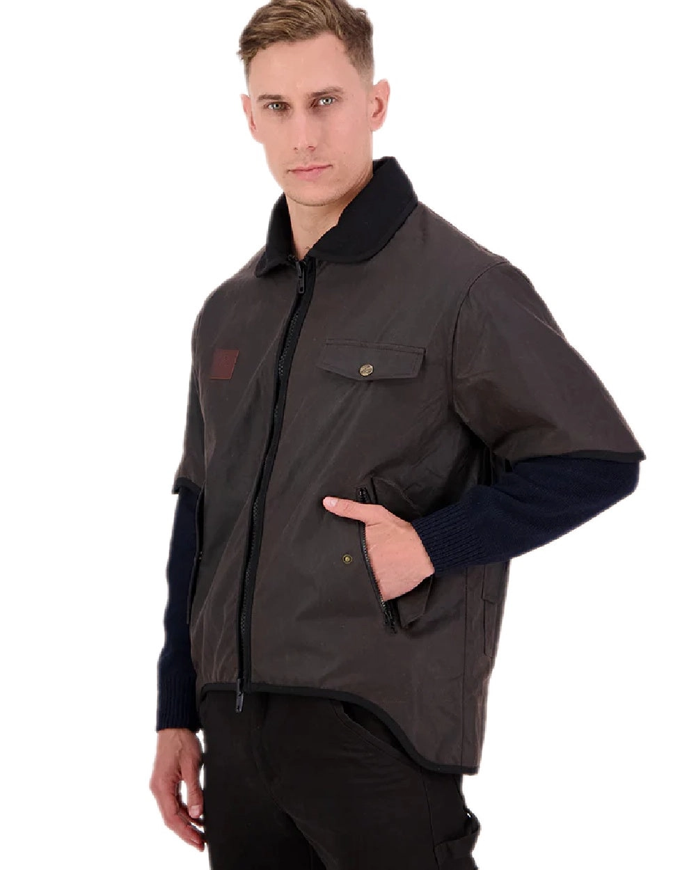Swanndri Mens 3/4 Sleeve Oilskin Jacket