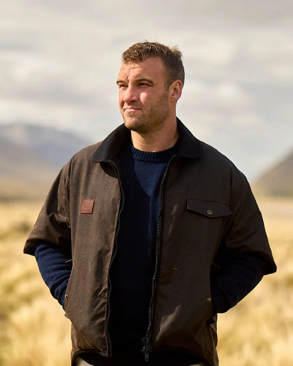 Swanndri Mens 3/4 Sleeve Oilskin Jacket