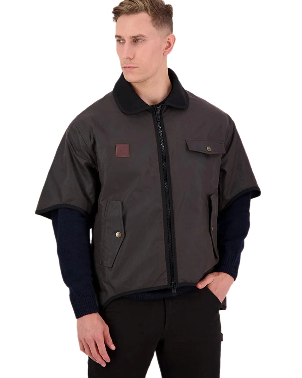 Swanndri Mens 3/4 Sleeve Oilskin Jacket
