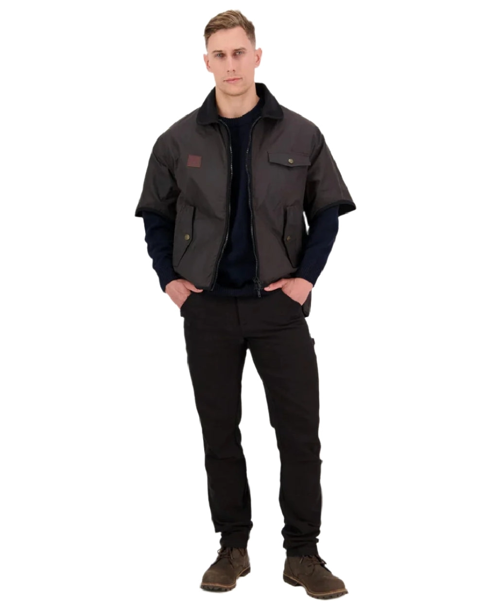 Swanndri Mens 3/4 Sleeve Oilskin Jacket